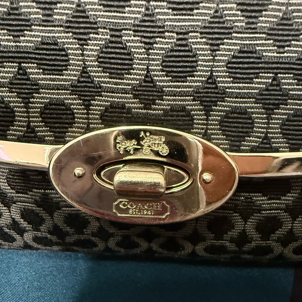 Coach Black and Gray Patterned Shoulder Bag - Picture 7 of 12